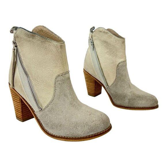 Diba True Womens Size 6.5 Shady Tree Heeled Suede Leather Zip Up Bootie - Picture 1 of 9